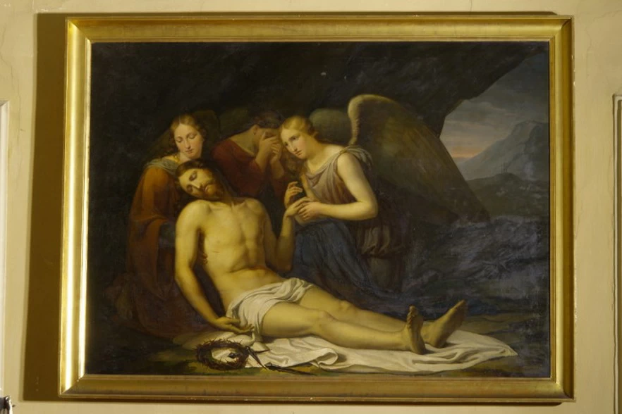 Angeli adoranti Gesù Cristo morto